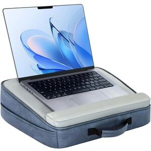 Breathable Laptop Pillow, Ultra Lightweight Lap Desk with Cushion (Navy Blue,